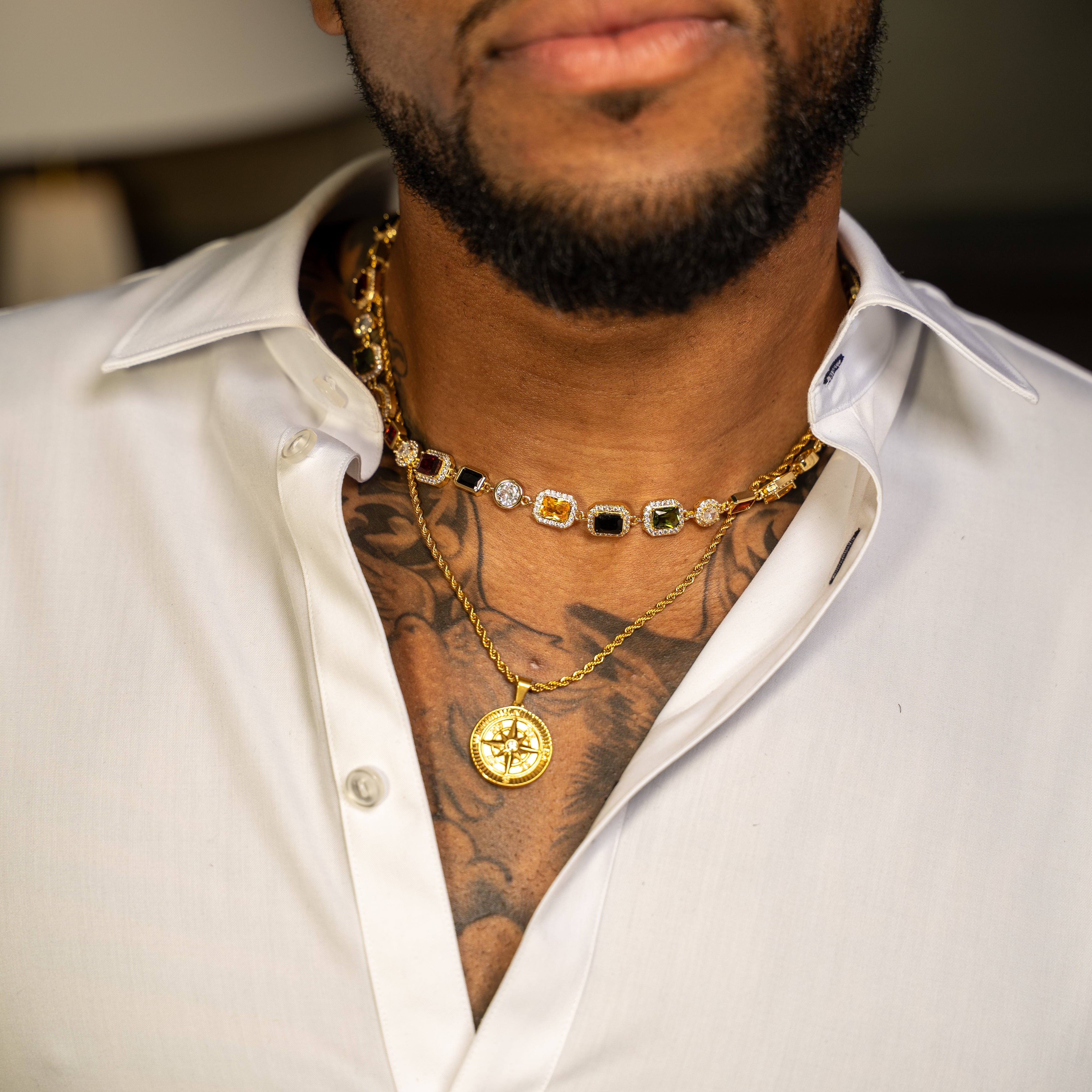 Gemstone Classic Necklace 10mm (Gold)