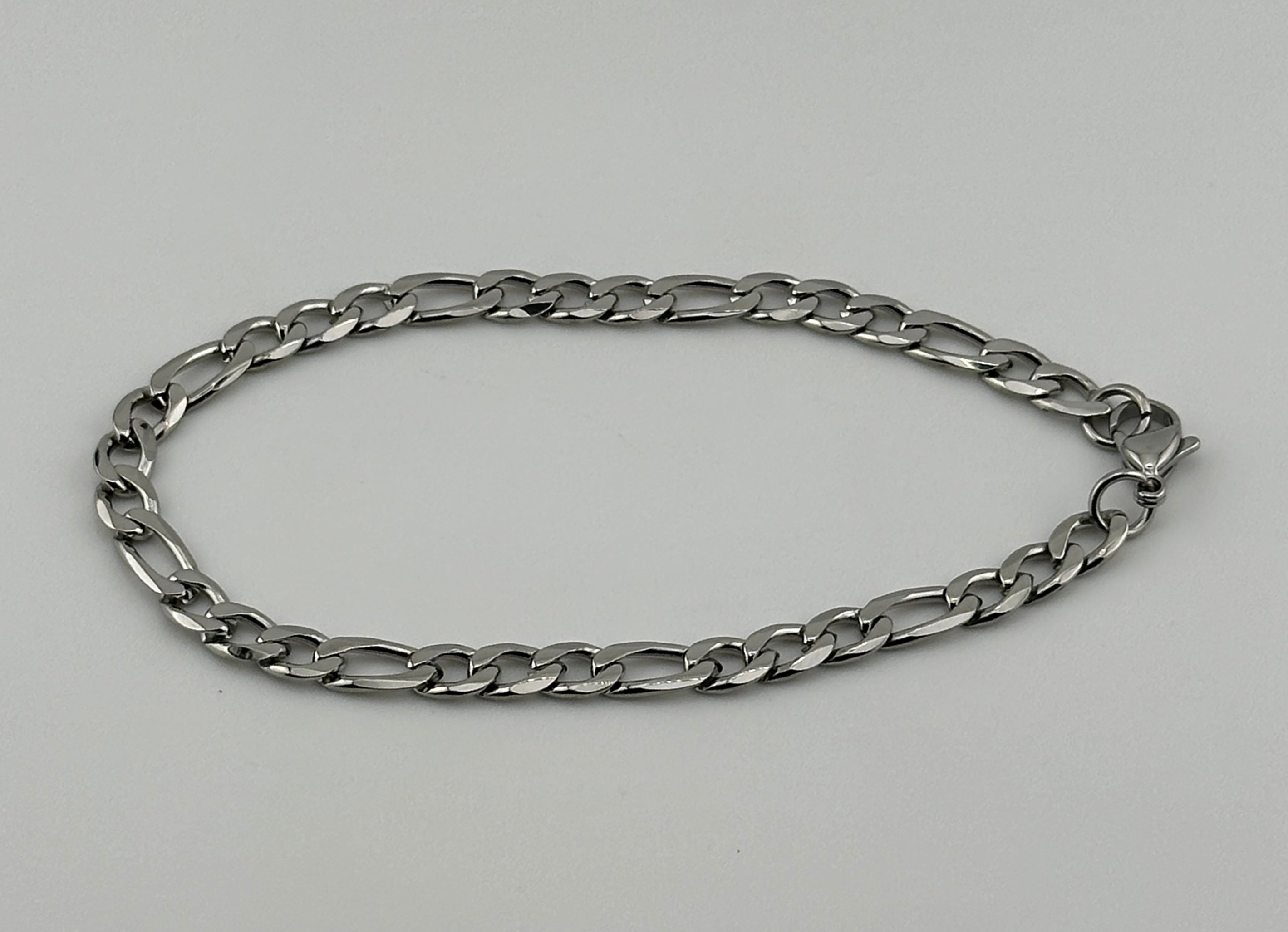 Figaro Silver 5mm Bracelet