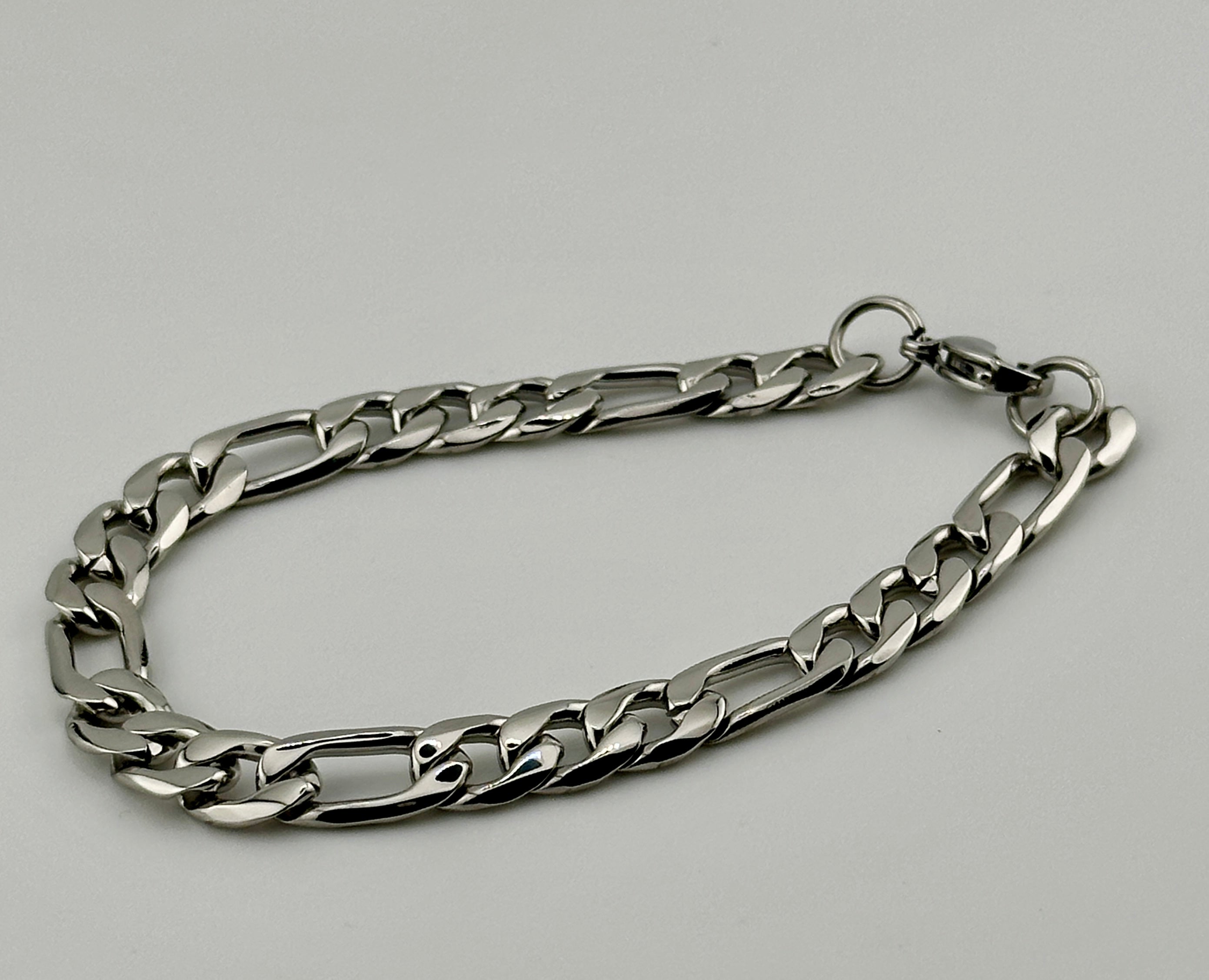 Figaro Silver 8mm Bracelet