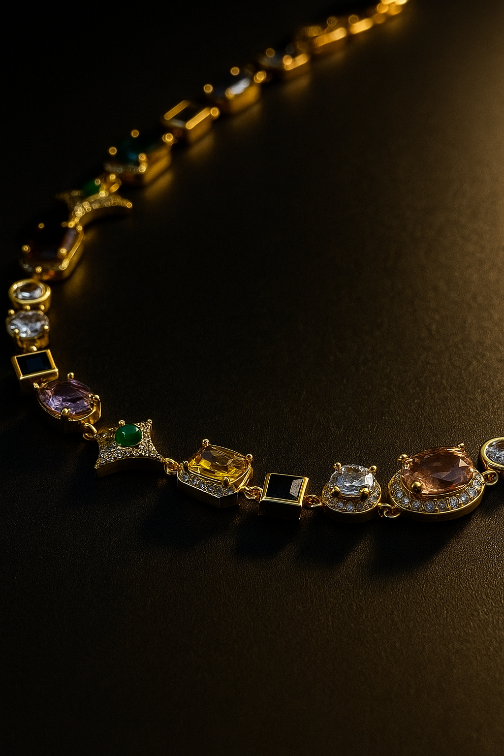 Gemstone Star Necklace 10mm (Gold)