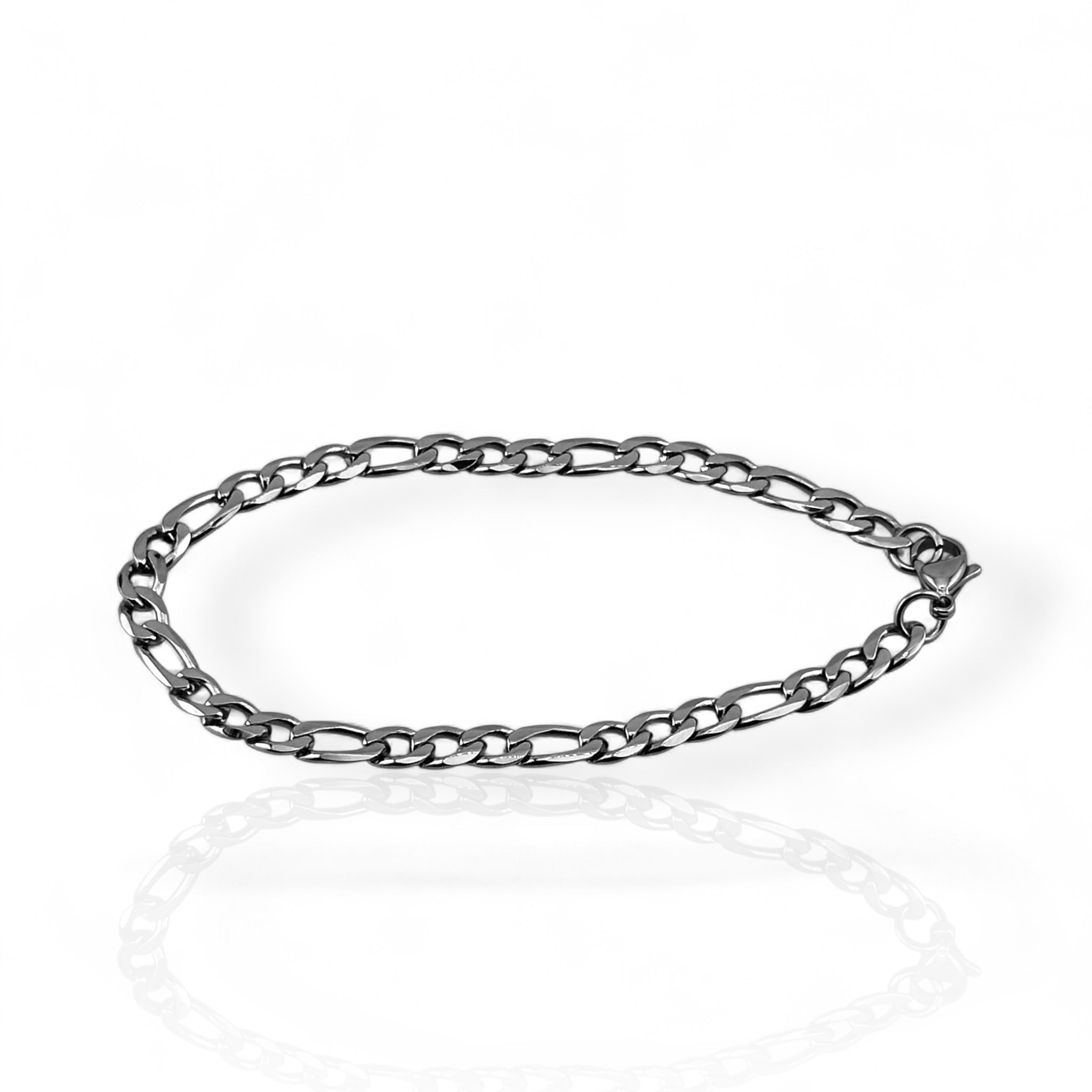 Figaro Silver 5mm Bracelet