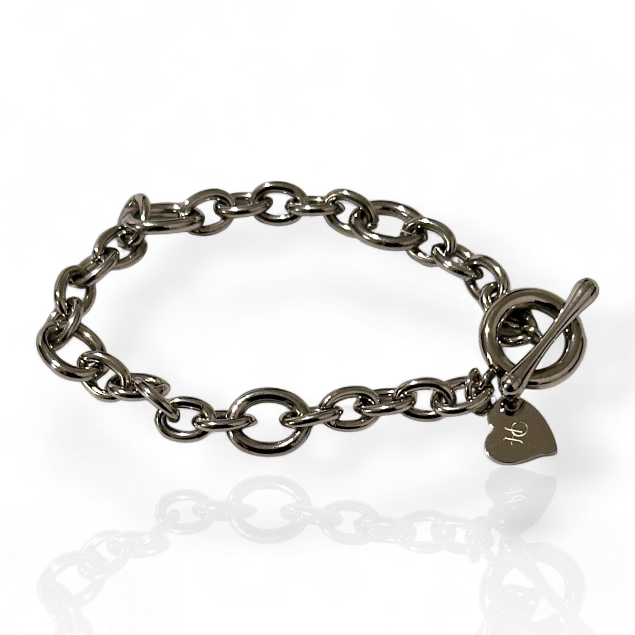 Cable & Heart 8mm Silver Bracelet