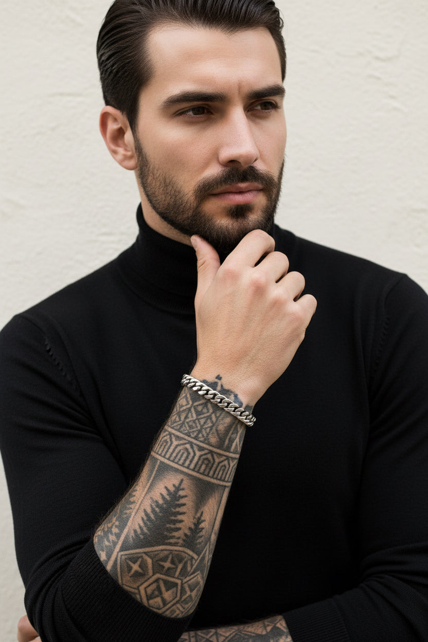 Cuban Link Silver 8mm Bracelet