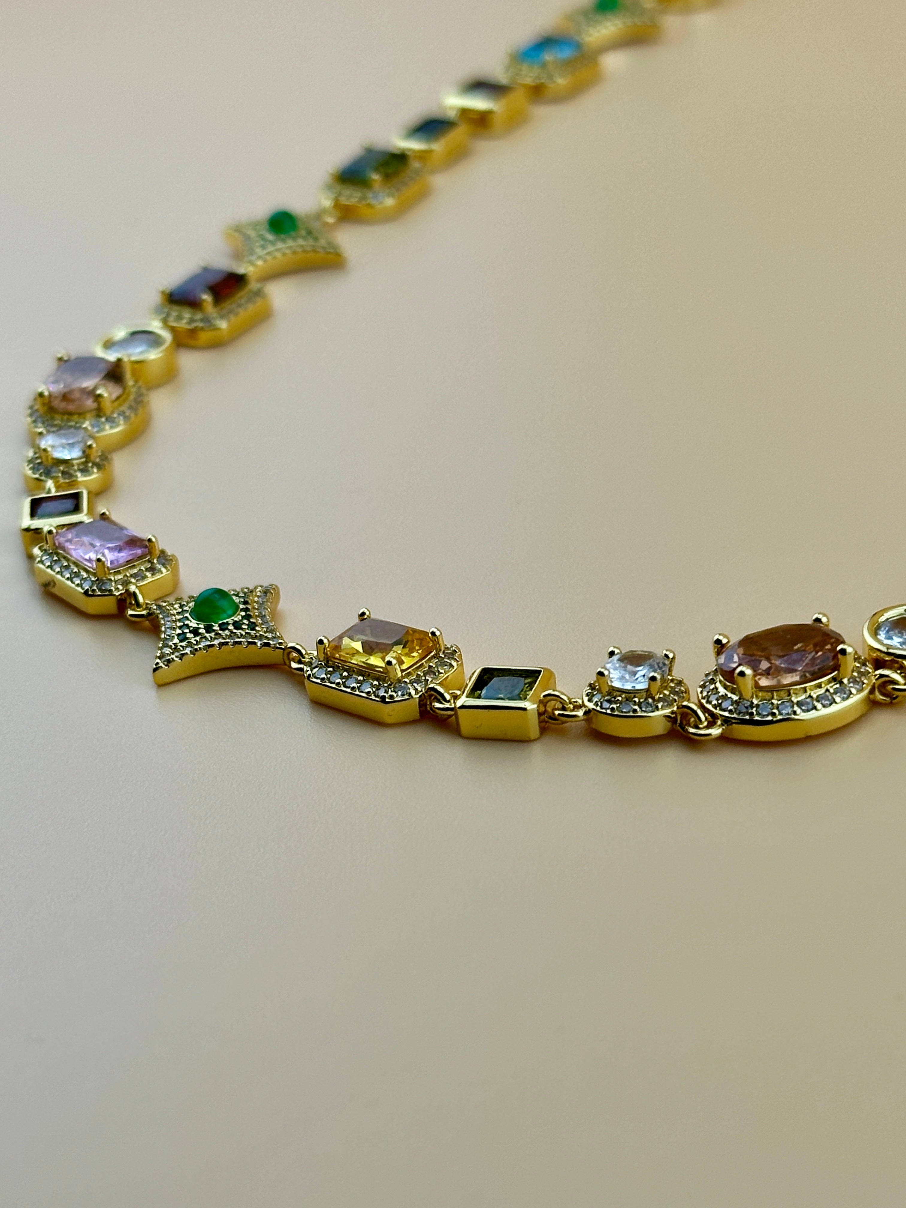 Gemstone Star Necklace 10mm (Gold)