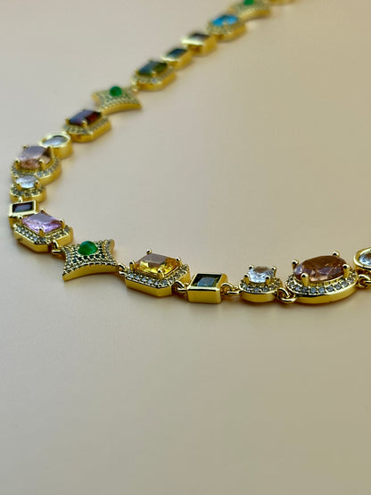 Gemstone Star Necklace 10mm (Gold)