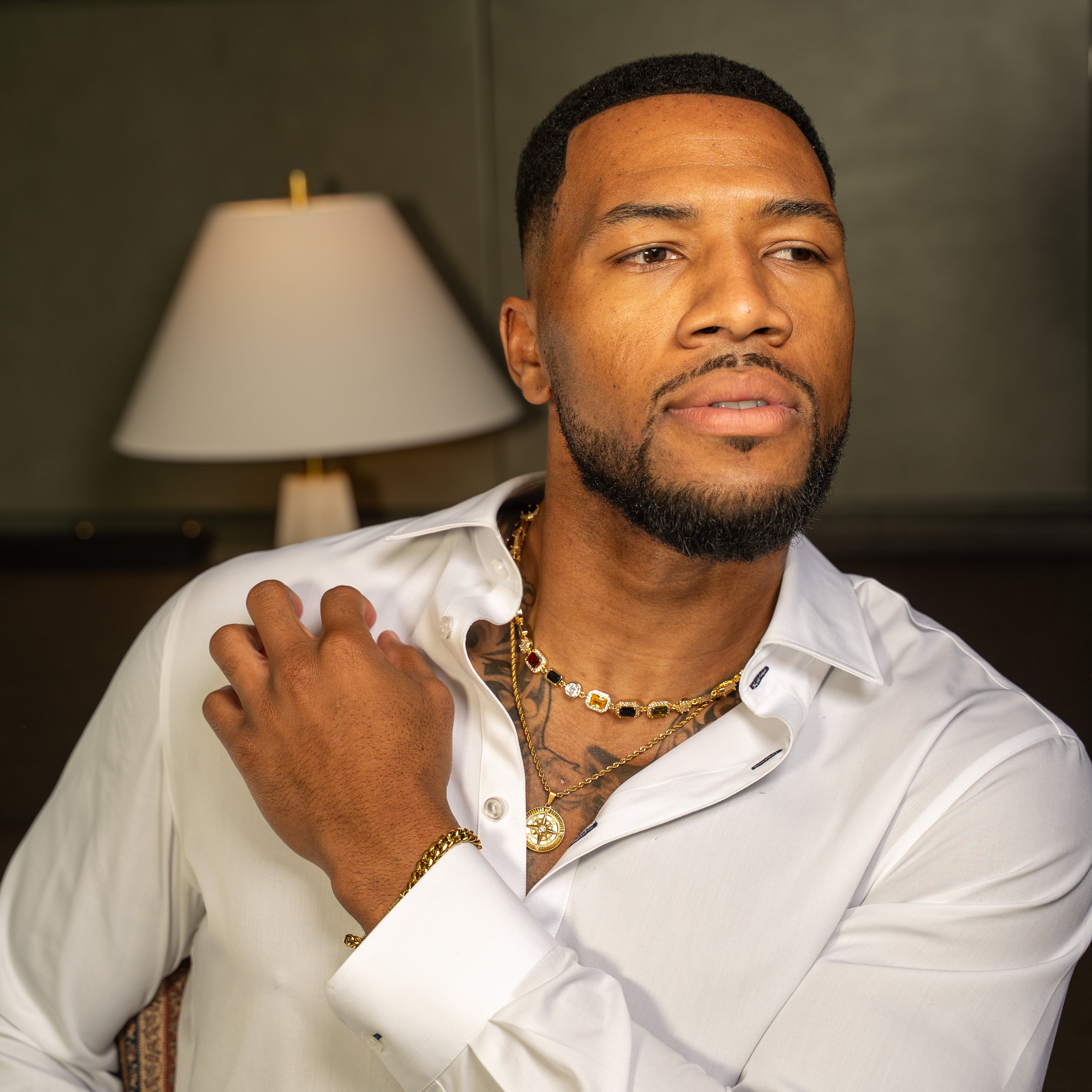 Gemstone Classic Necklace 10mm (Gold)