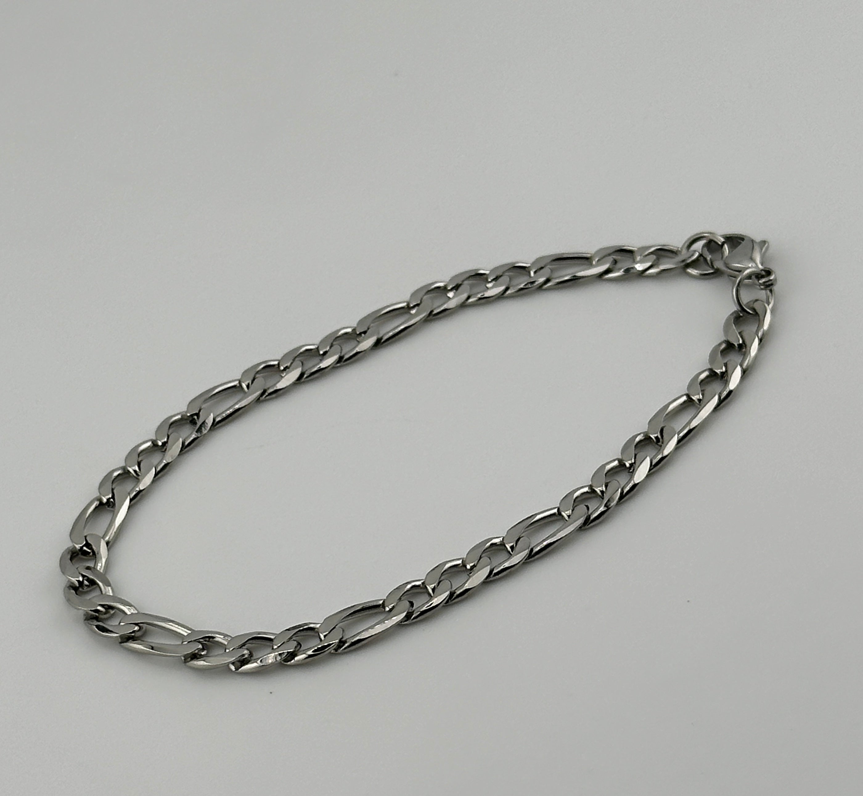 Figaro Silver 5mm Bracelet