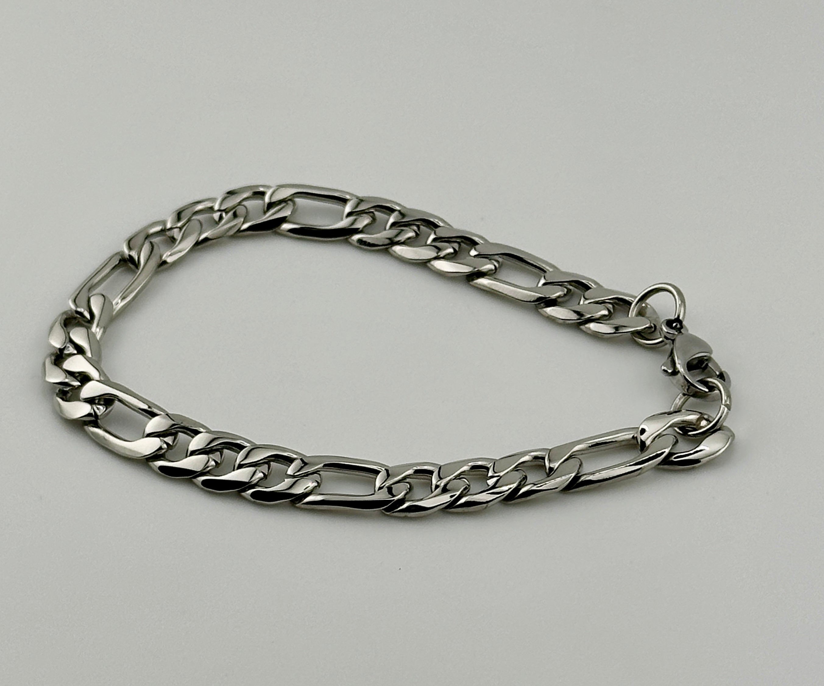 Figaro Silver 8mm Bracelet