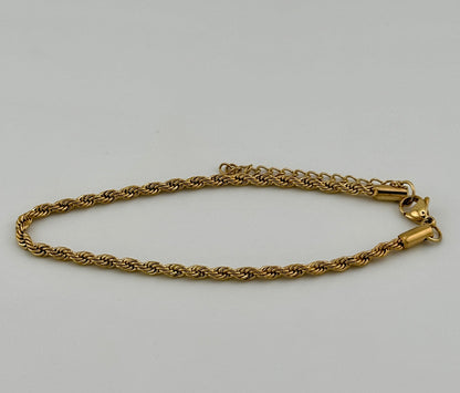 Rope Gold 3mm Bracelet