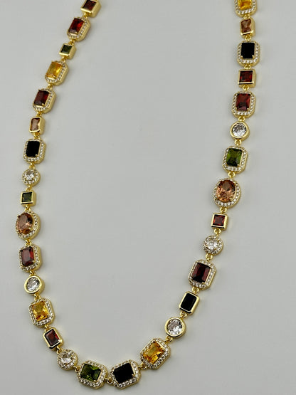Gemstone Classic Necklace 10mm (Gold)