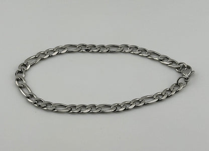 Figaro Silver 5mm Bracelet