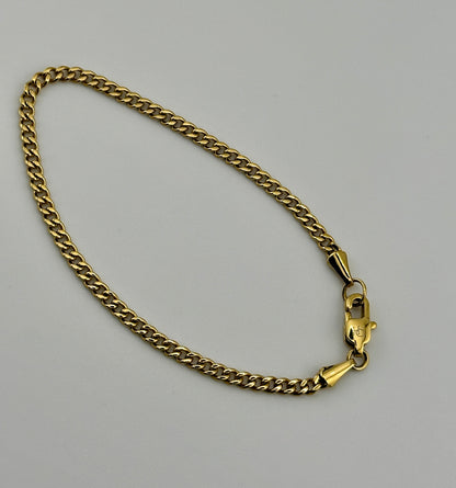 Cuban Link Gold 3mm Bracelet