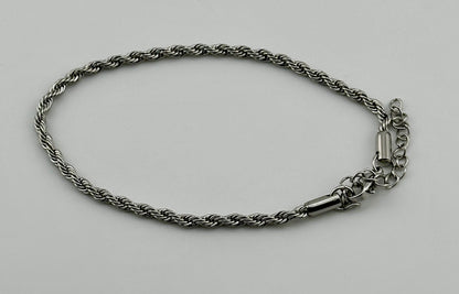 Rope Silver 3mm Bracelet