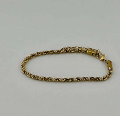 Rope Gold 4mm Bracelet