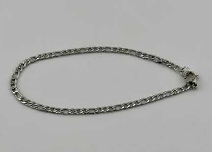 Figaro Silver 3mm Bracelet