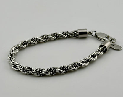 Rope Silver 6mm Bracelet