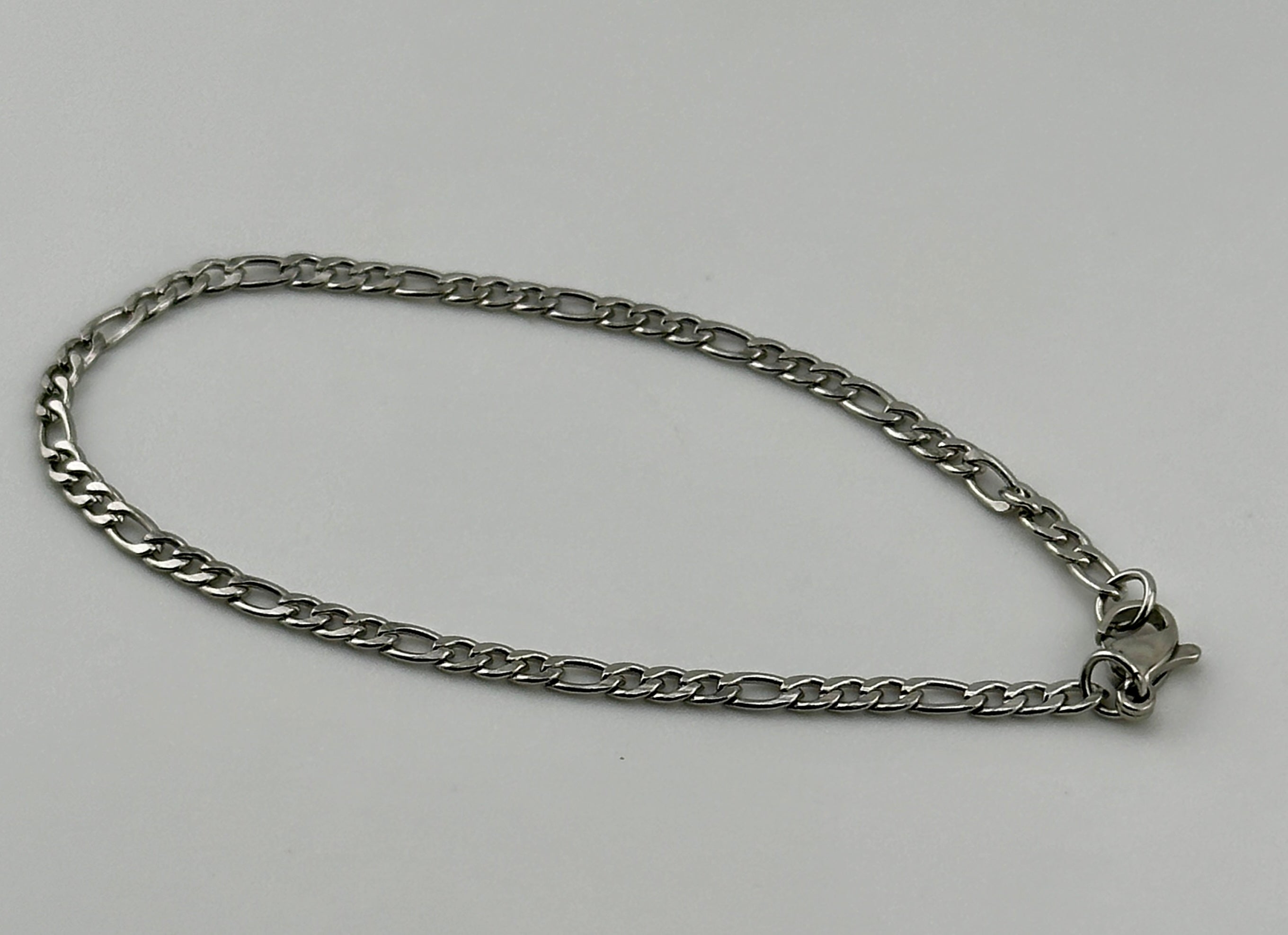 Figaro Silver 3mm Bracelet