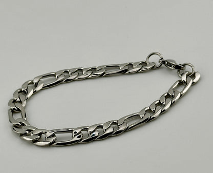 Figaro Silver 8mm Bracelet