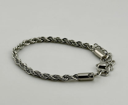Rope Silver 4mm Bracelet