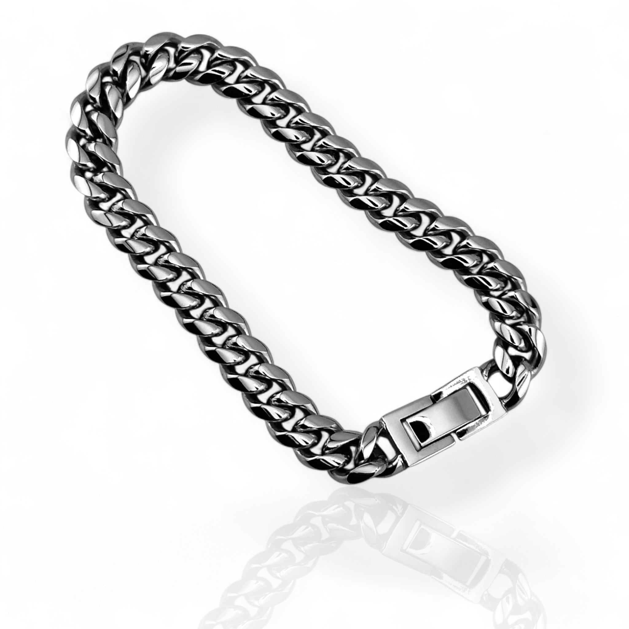 Cuban Link Silver 8mm Bracelet