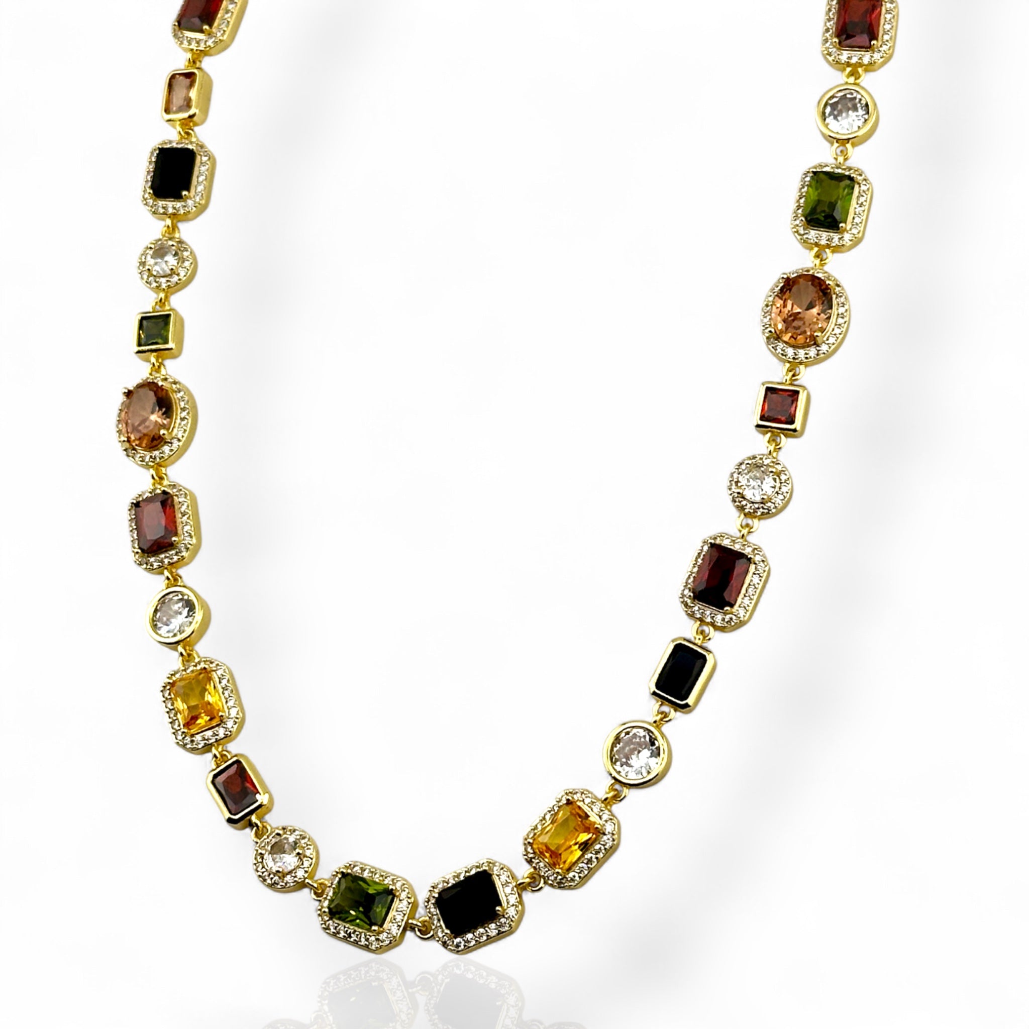 Gemstone Classic Necklace 10mm (Gold)