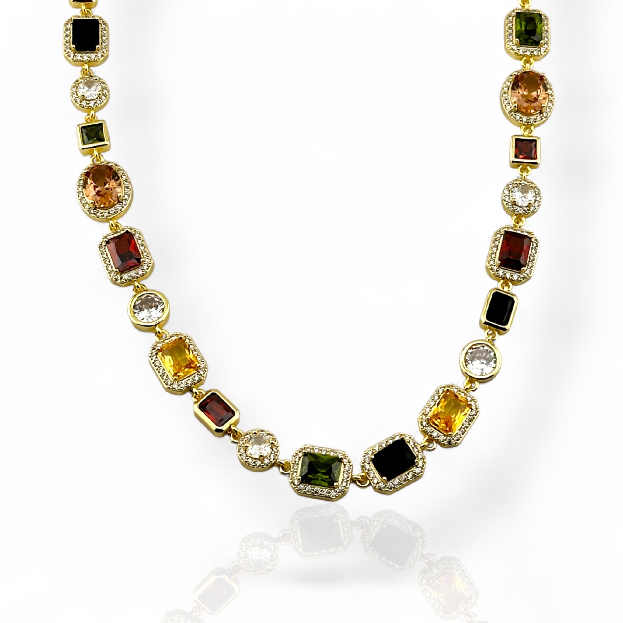 Gemstone Classic Necklace 10mm (Gold)