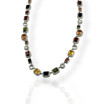 Gemstone Classic Necklace 10mm (Silver)