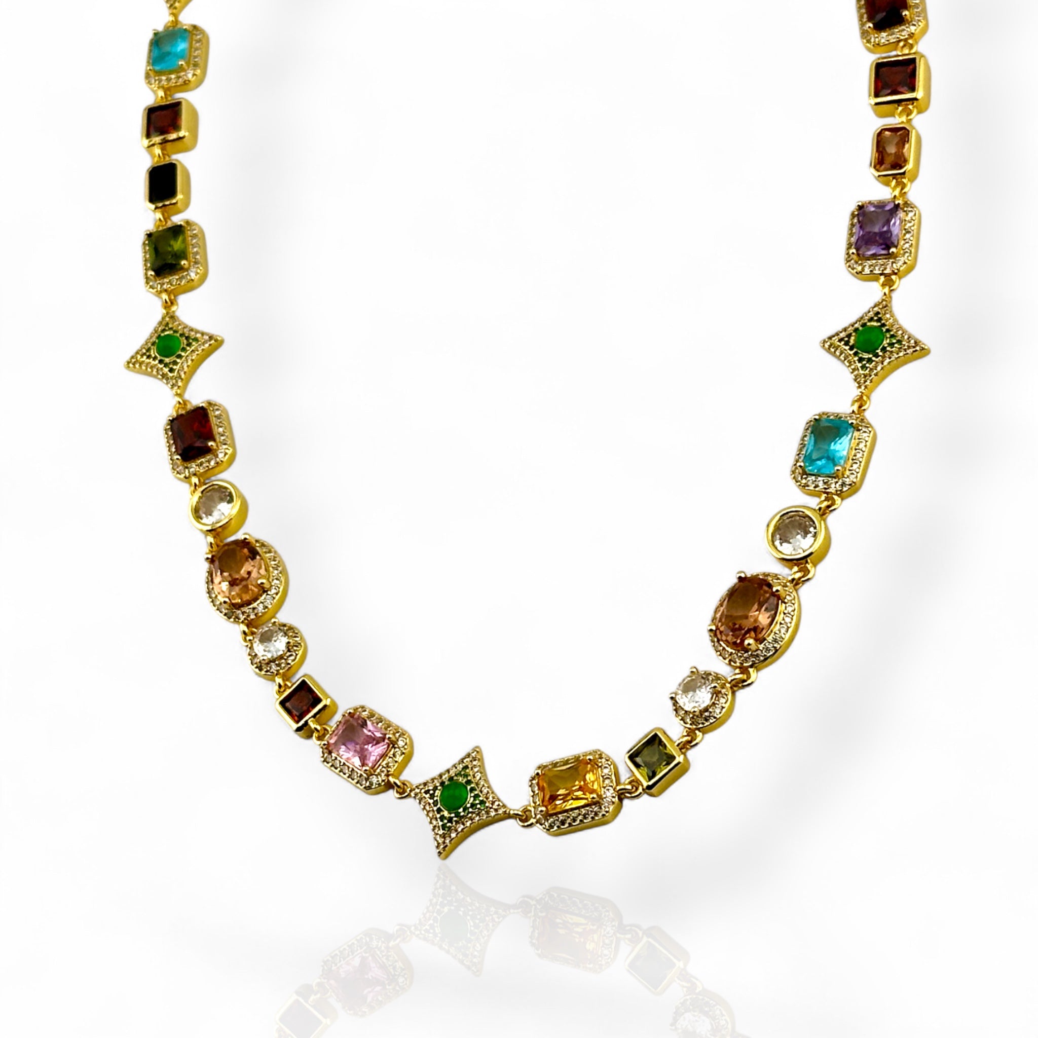 Gemstone Star Necklace 10mm (Gold)