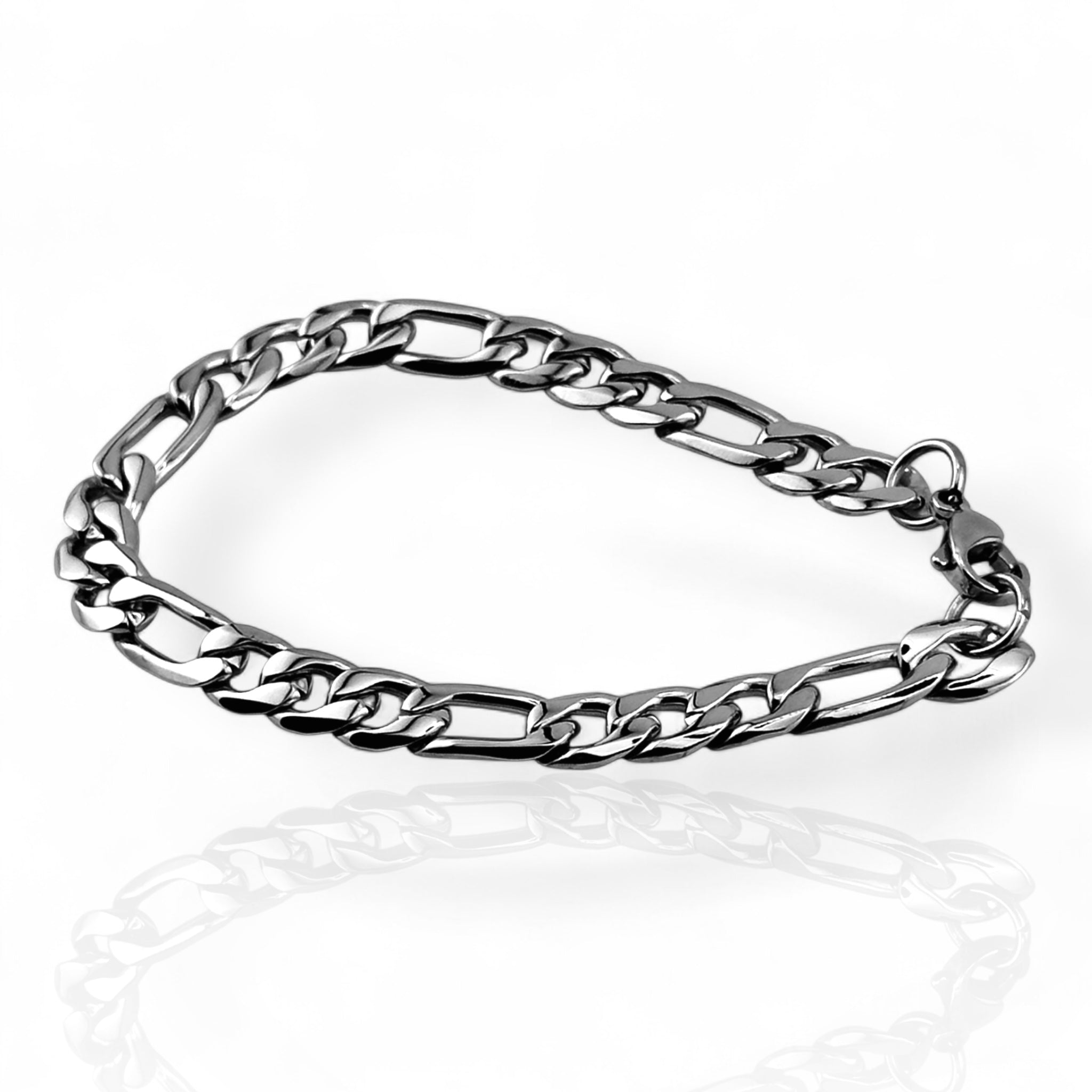Figaro Silver 8mm Bracelet