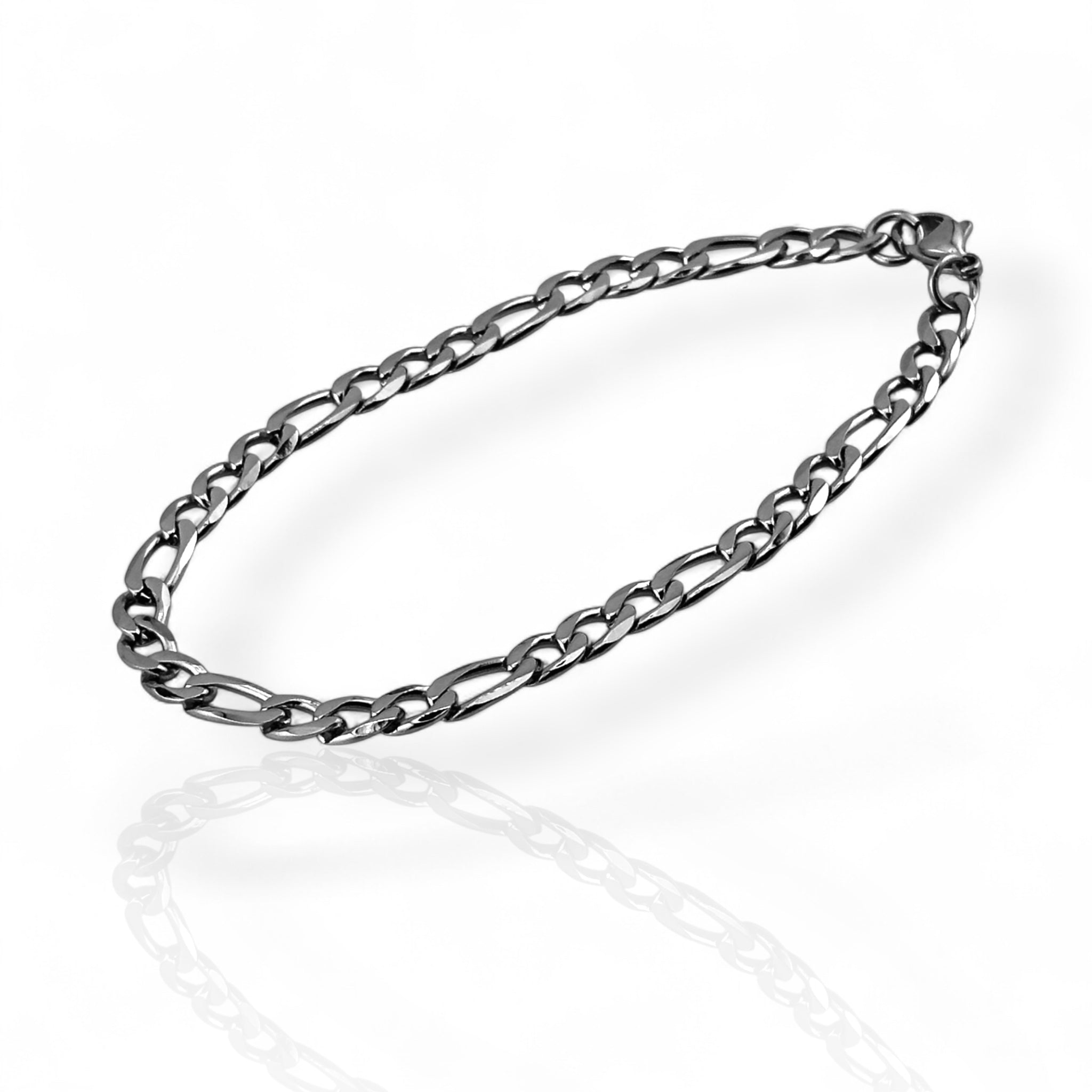 Figaro Silver 5mm Bracelet