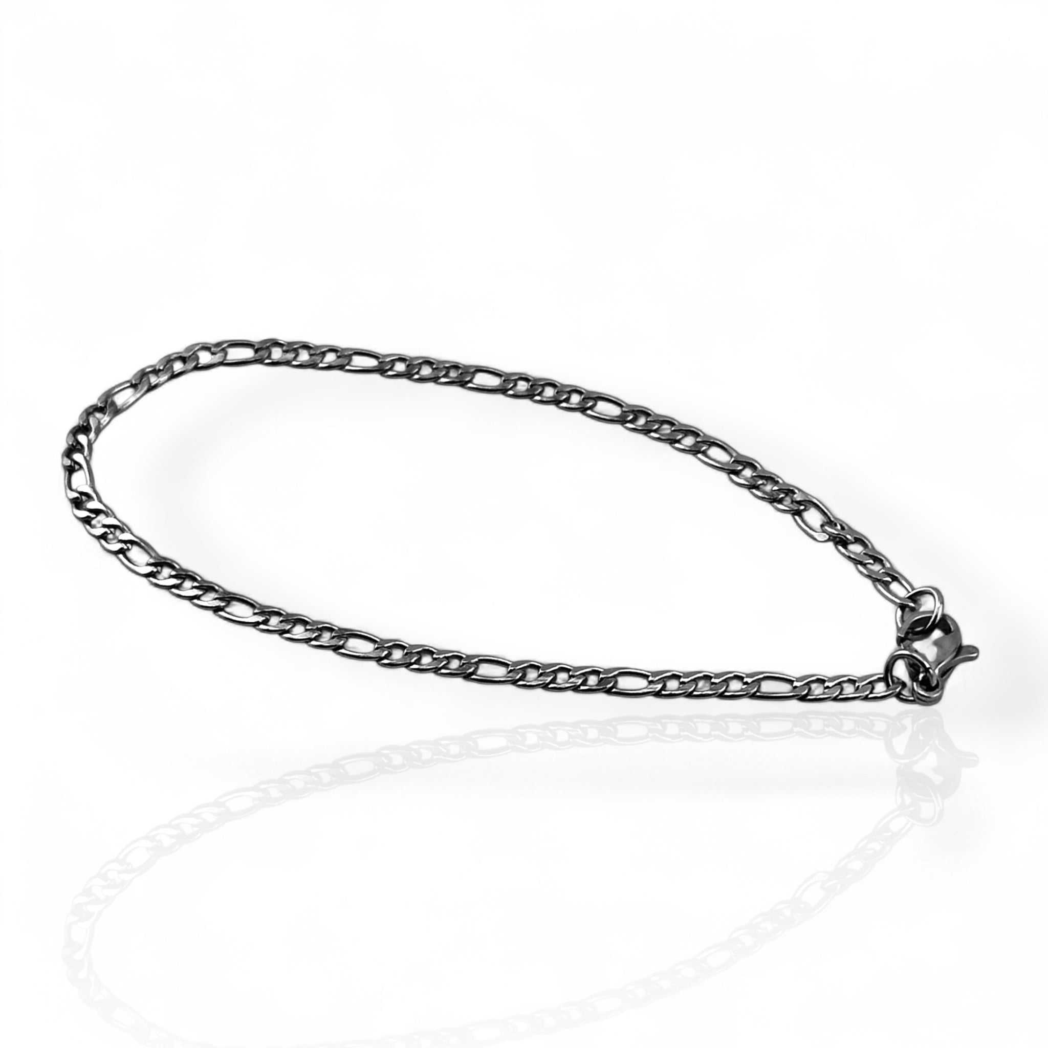 Figaro Silver 3mm Bracelet